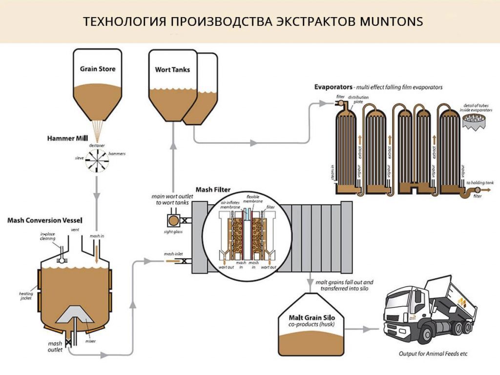 Технология производства жидкого солодового экстракта на заводе Muntons